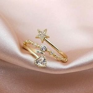 Last! galaxy gold delicate wrap ring midi knuckle skull ring